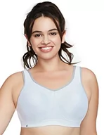 Biustonosze - Glamorise Damski biustonosz z fiszbinami, wysokie obciążenie, sportowy biustonosz, biały (biały/szary), 75D - miniaturka - grafika 1