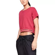 Koszulki i topy damskie - Under Armour damska koszulka z krótkim rękawem z piórami Impulse Pink/Impulse Pink/Tonal (671) 4-6 - miniaturka - grafika 1