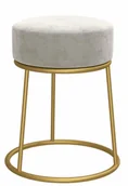 Taborety i hokery - Okrągły szary welurowy taboret w stylu glamour P5-L64 - miniaturka - grafika 1