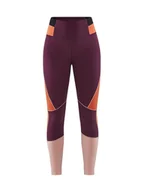 Spodnie sportowe damskie - Craft Legginsy sporotwe "Pro Charge" w kolorze fioletowo-pomarańczowym - miniaturka - grafika 1