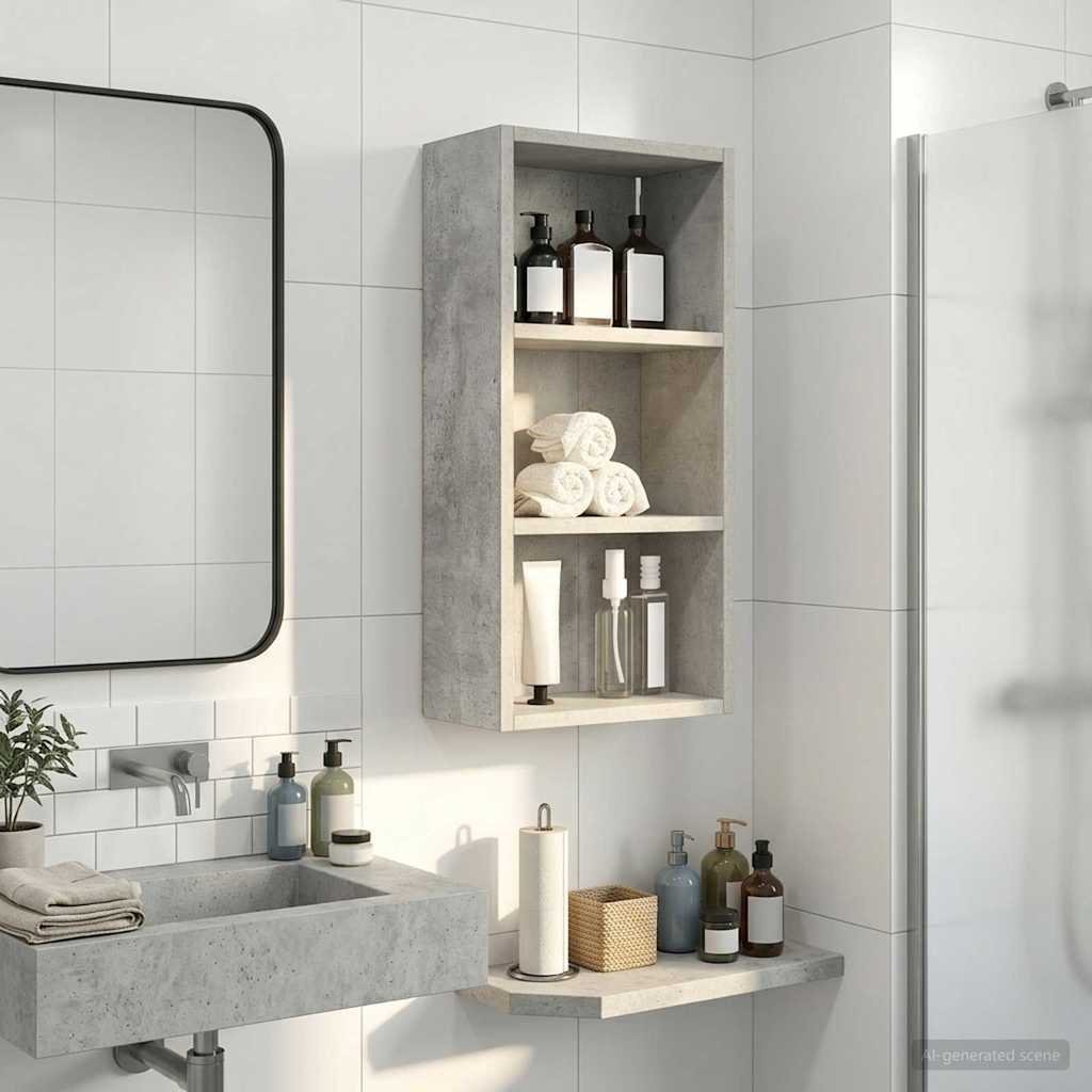 vidaXL vidaXL Szafka ścienna łazienkowa Betonowy Szary 30 x 16 x 62,5 cm