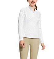 Koszulki jeździeckie - ARIAT Koszulka konkursowa młodzieżowa SUNSTOPPER 2.0 SS20 - white/plum grey dot - miniaturka - grafika 1