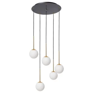 Kaspa : Lampa wisząca Lamia plafon 5 kloszy czarna 11030505 - Lampy sufitowe - miniaturka - grafika 1