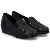 Mokasyny damskie - Mokasyny damskie z wycięciami Rieker L5358-00 BLACK R.37 - miniaturka - grafika 1