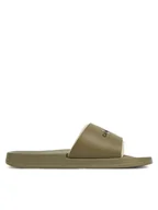 Klapki i japonki męskie - Calvin Klein Jeans Klapki Slide Rubber Neoprene Monologo YM0YM00361 Khaki - miniaturka - grafika 1