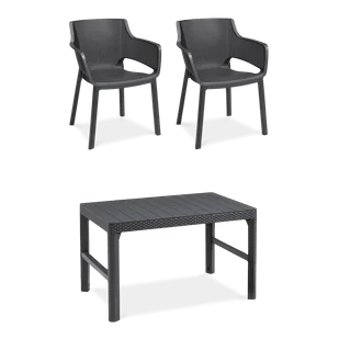 Meble na balkon ELISA/LYON Graphite 2+1 - Meble ogrodowe - miniaturka - grafika 1