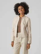 Kurtki damskie - Vero Moda Kurtka z imitacji skóry Favodona 10288555 Beżowy Regular Fit - miniaturka - grafika 1
