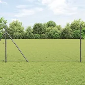 Ogrodzenia - Lumarko Ogrodzenie z słupkami Szary 1.2 x 10 m Stal pokryta PCV - miniaturka - grafika 1