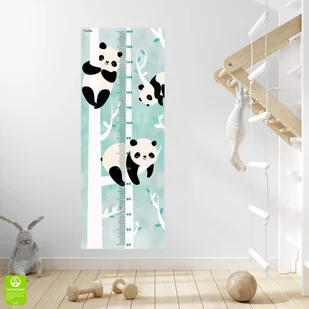 Samoprzylepna miarka wzrostu - Młodziutkie pandy na bambusie - Wyposażenie pokoiku dziecięcego - miniaturka - grafika 1