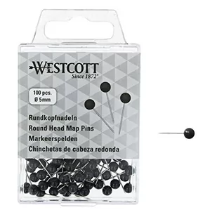 Westcott szpilki do znakowania 5 x 16 mm stalowe srebrne/czarne 100 szt twm_973862 - Szpilki biurowe - miniaturka - grafika 1