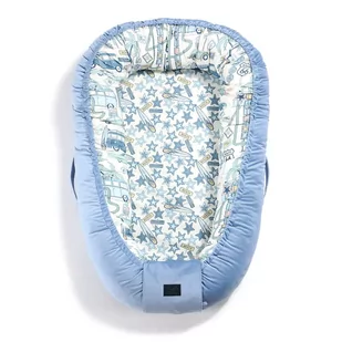 Velvet Collection Best Nest Route 66 Colour Colour Stars Dove Blue La Millou - Kokony niemowlęce - miniaturka - grafika 1