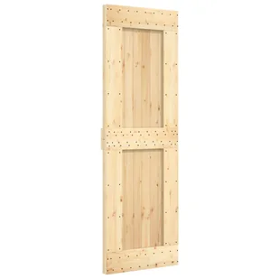 Drzwi przesuwne z osprzętem, 70x210 cm, lite drewno sosnowe 8721012080300 - Drzwi wewnętrzne - miniaturka - grafika 4