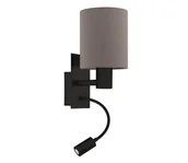 Lampy ścienne - Eglo 900701 - LED Kinkiet PASTERI 1xE27/40W/230V + LED/3,8W brązowy - miniaturka - grafika 1