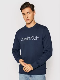 Bluzy męskie - Calvin Klein Bluza Logo Sweatshirt K10K104059 Granatowy Regular Fit L, XL - grafika 1