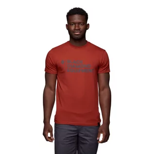 Koszulki męskie - Męski T-shirt Black Diamond STACKED LOGO T-SHIRT red rock - grafika 1