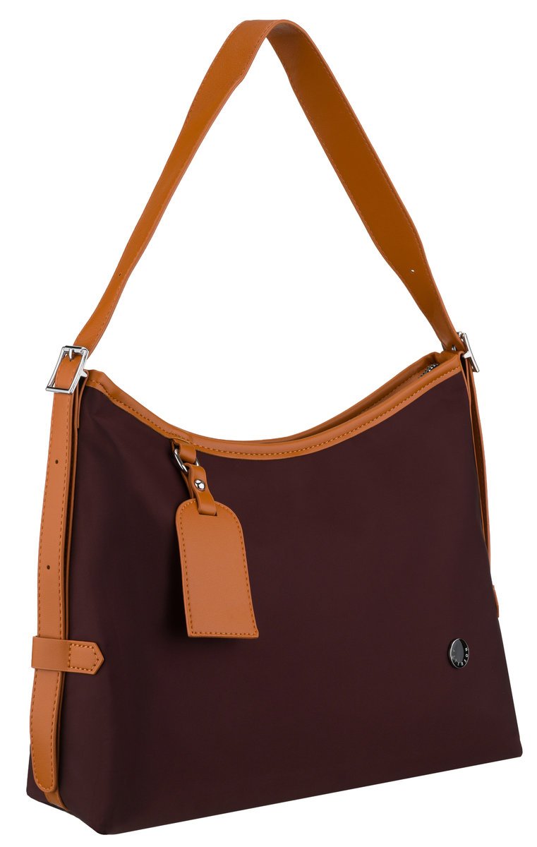 Modna torebka damska PETERSON mała na ramię miejska lekka pojemna kieszonki burgundowa