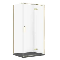 Kabiny prysznicowe - Kabina prysznicowa Cersanit Jota 100x80x195 prostokątna złoty transparentne z brodzikiem tako slim szary mat S601-386 - miniaturka - grafika 1