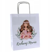 Akcesoria do pakowania - torba papierowa kochanej mamie torebka prezentowa z nadrukiem 18x8x22cm - miniaturka - grafika 1