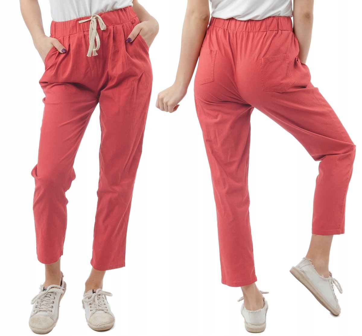 Cienkie Spodnie Damskie Bawełniane 199-14 r L/XL