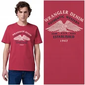 Koszulki męskie - Wrangler AMERICANA TEE Red t-shirt koszulka bawełniana męska nadruk 4XL - miniaturka - grafika 1