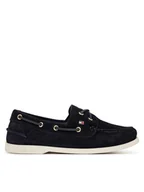 Mokasyny damskie - Tommy Hilfiger Mokasyny Hilfiger Suede Boat Shoe FW0FW09338 Granatowy - miniaturka - grafika 1