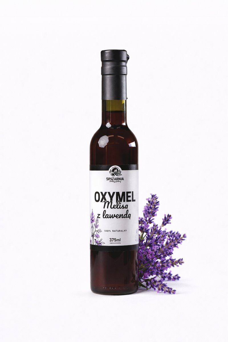 Oxymel Melisa Lawenda 375ml Naturalny Miód Ocet Ziołowy Relaks Premium