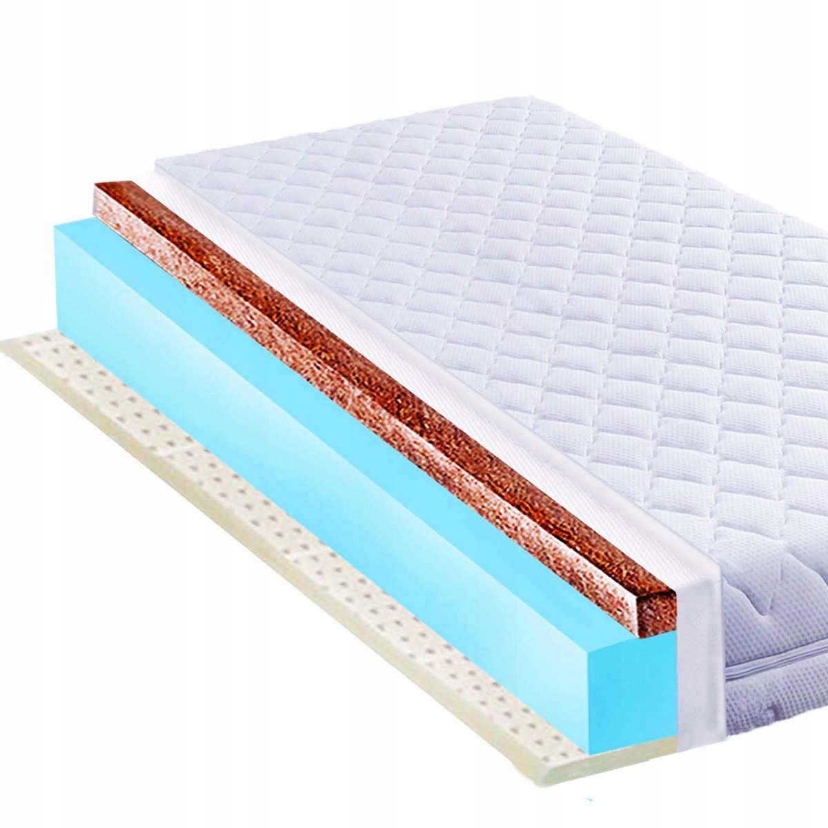 Materac piankowy 120x200 lateks kokos na alergię usztywniony oddychający