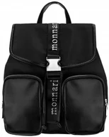 Torebki damskie - Plecak Damski MONNARI Miejski CZARNY Kieszonki LOGO WODOODPORNY - miniaturka - grafika 1