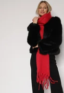 Apaszki i szaliki damskie - Czerwony Szalik z Frędzlami Owedarria - miniaturka - grafika 1