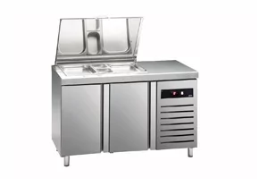 Zespolony stół chłodniczy do pizzy 1342x700x900mm GN1/1 ASBER GREEN LINE GTS-135 D - Stoły gastronomiczne - miniaturka - grafika 1