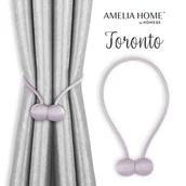 Akcesoria do wystroju okien - Ameliahome Zestaw 2 Upinaczy Na Magnes Kule Toronto Jasnofioletowe - miniaturka - grafika 1