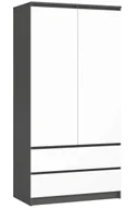 Szafy - Szafa z drążkiem i półkami szary + biały P3-B64 - miniaturka - grafika 1