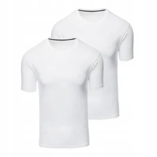Zestaw 2 białych męskich t-shirtów bawełna koszulki basic Ombre Z101 V4 XXL - Koszulki męskie - miniaturka - grafika 1
