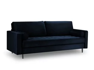 Sofa trzyosobowa pikowana Santo aksamit granatowa nóżki czarne - Sofy i kanapy - miniaturka - grafika 1