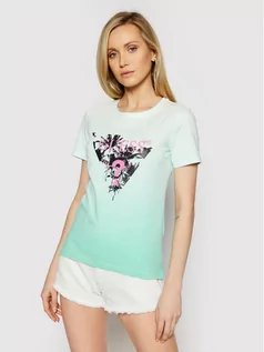 Koszulki i topy damskie - Guess T-Shirt W1RI9D I3Z00 Zielony Regular Fit - grafika 1