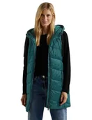 Kamizelki damskie - Cecil Damska kamizelka pikowana B220186, długa, Night Forest Green, S, Night Forest Green, S - miniaturka - grafika 1