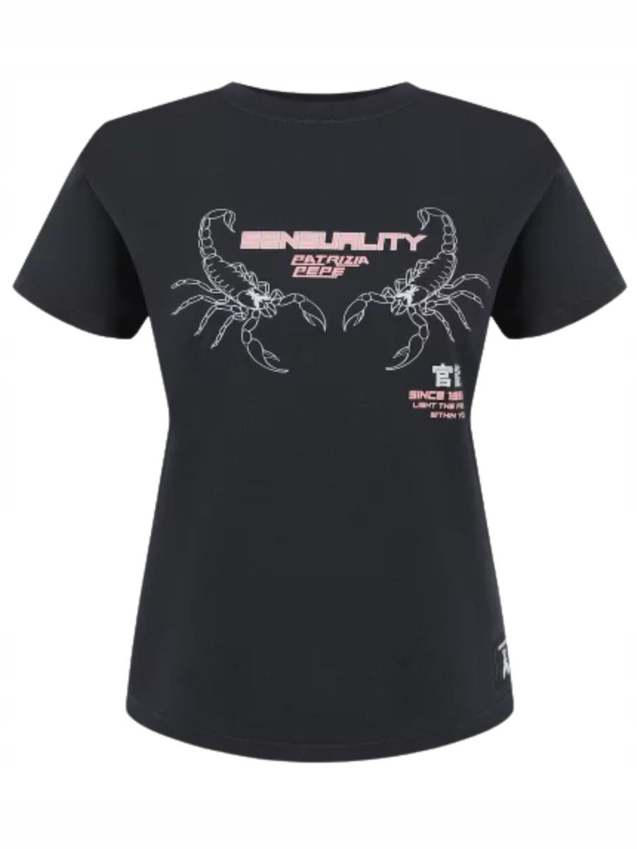 T-shirt damski Patrizia Pepe 2M4464 J297 czarny - T-shirt: 36