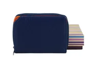 Portfele - Portfel skórzany kolorowy - Granatowy - miniaturka - grafika 1
