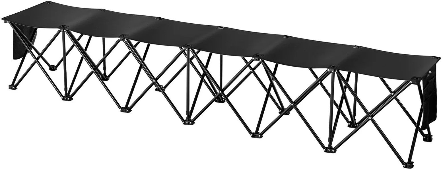 TECHGEAR Ławka krzesła składane przenośna 6-osobowa z torbą kieszenie boisko