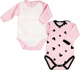 Body Dłr 2PAK Misie + Myszka RÓŻ r 92 KLEKLE - Body dla niemowląt - miniaturka - grafika 1