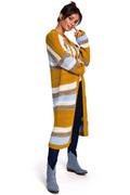 Swetry damskie - Niezapinany Kardigan w Kolorowe Paski - miniaturka - grafika 1