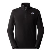 Bluzy sportowe męskie - Bluza The North Face 100 Glacier 1/4 Zip Fleece 0A855WJK31 - czarna - miniaturka - grafika 1