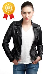 Damska kurtka skórzana Ramoneska Gina black (1) (XS) - David Ryan - Kurtki damskie - miniaturka - grafika 1
