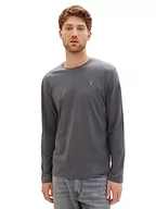 Koszulki męskie - TOM TAILOR Męski T-shirt z długim rękawem, 10743 – Cyber Grey, XL - miniaturka - grafika 1