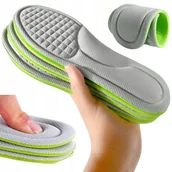 Akcesoria obuwnicze - WKŁADKI DO BUTÓW SPORTOWYCH LEKKIE PIANKOWE AMORTYZUJĄCE PRZECIWPOTNE 45-46 - miniaturka - grafika 1