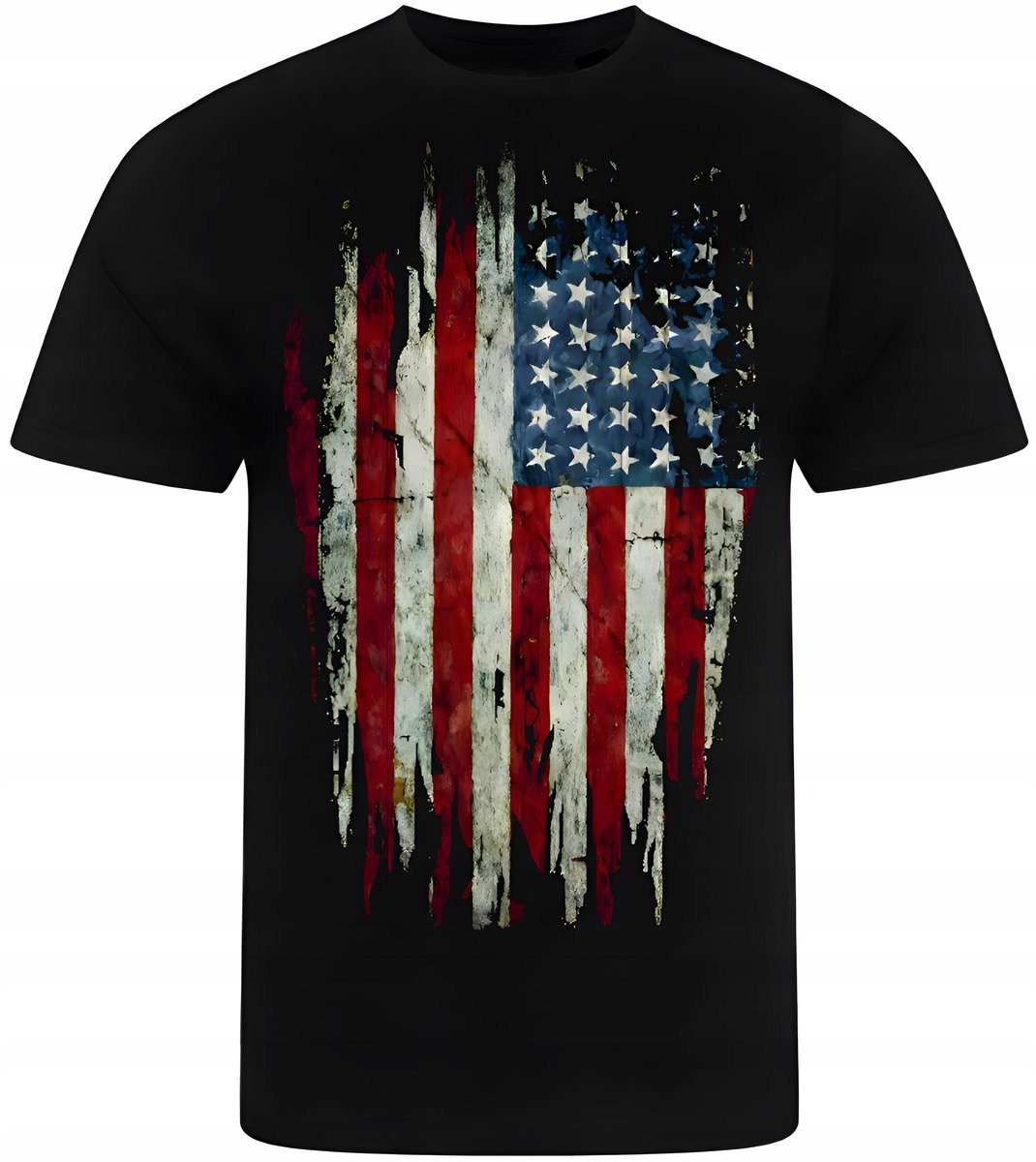 KOSZULKA MĘSKA NADRUK MOTOCYKLOWA FLAGA USA PREZENT PREMIUM L