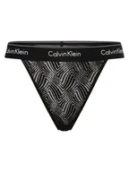 Majtki damskie - Calvin Klein Stringi Kobiety Sztuczne włókno czarny jednolity, S - miniaturka - grafika 1