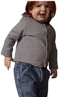 Swetry damskie - Petit Bateau Dziewczęcy kardigan niemowlęcy z dzianiny w paski Milleraies z grubego dżerseju, Smoking/Marshmallow, 12 Miesiące - miniaturka - grafika 1