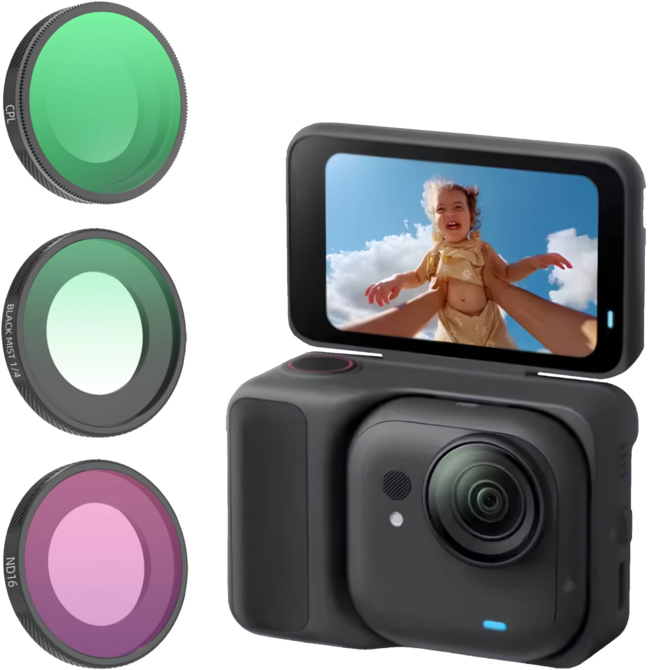 Filtr SunnyLife ZESTAW 3 FILTRÓW MIX DO KAMERY INSTA360 GO ULTRA - CPL / ND16 / BLACK MIST 1/4