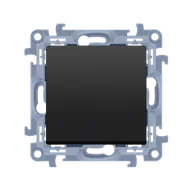 Wyłączniki światła i elektryczne - Wyłącznik schodowy bez piktogramu, szybkozłączki SIMON 10 - czarny mat - miniaturka - grafika 1